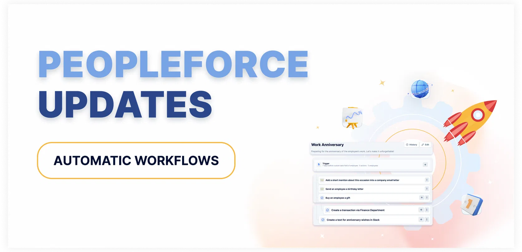 Automatic workflows for team events and HR processes