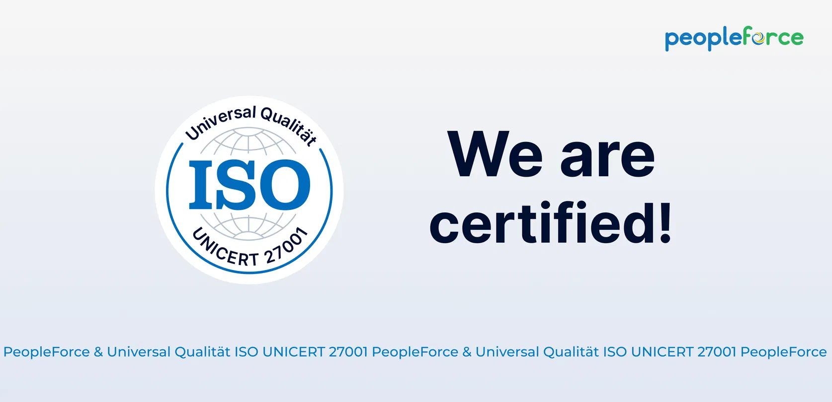 PeopleForce achieves ISO 27001:2013 certification for information security