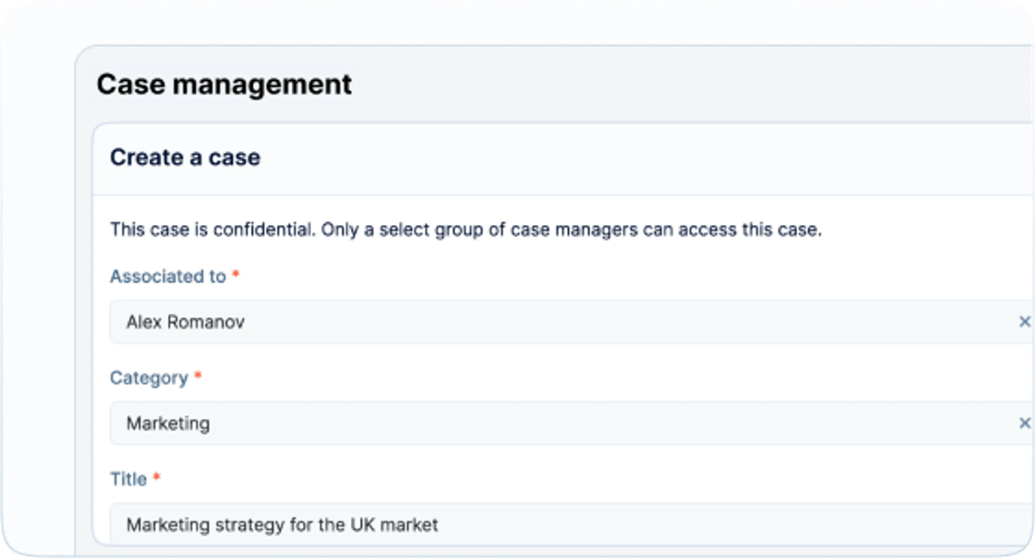 Case management in minutes